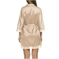 thumbnail image 3 of uublik Robes for Women Lace Bride Bridesmaid Robes Wedding Party Sleepwear Loungewear Beige, 3 of 3
