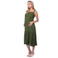 thumbnail image 1 of Vestido Maternidad Largo Rayón Fresco Vestido Embarazo Verano Casual Juvenil Amplio Color Verde Militar, 1 of 3