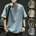 thumbnail image 3 of CENL Men Casual Crew Neck T-shirt Tops Loose Short Sleeve Oversize Hip-Hop Tee Shirt, 3 of 9
