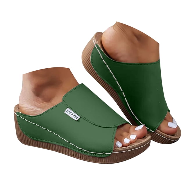DXOUPM Sandals for Women Wedge Comfortable Breathable Open Toe Casual Beach Summer Sandals