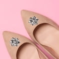 thumbnail image 4 of 2Pcs Elegant Rhinestone Shoe Clips Shoes Jewelry Decoration Wedding Crystal Shoe Buckle Heels Flower Decorative Removable for Sandals , Gray, 4 of 6