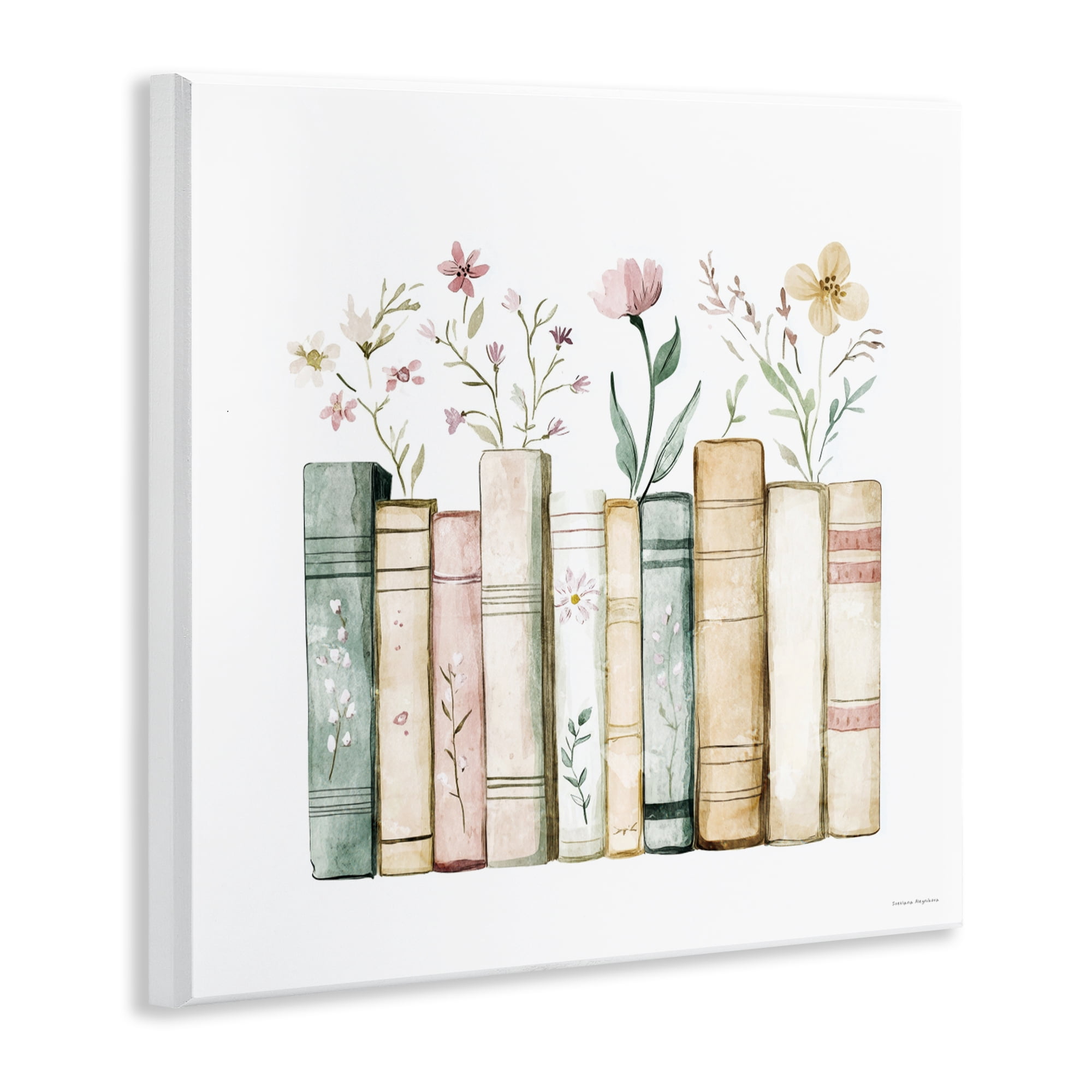 Stupell Industries Floral Stories Library Wall Plaque Art, design by Svetlana Aleynikova