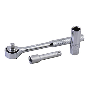 Surtek 3/8" Drive Spark Plug Socket Set And Accessories, 3 Pieces