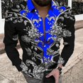 thumbnail image 1 of Camisa de hombre con ilusión óptica línea retro abstracta para exteriores calle informal uso diario otoño e invierno camisa formal de manga larga con puños, 1 of 6