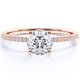 thumbnail image 1 of JeenMata Anillo de Compromiso de 1 Quilate con Corte Redondo y Engaste Pavé en Oro Rosa de 18 K sobre Plata Esterlina, 1 of 5