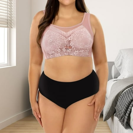 Rigardu Hot Sale!! 2025 Trendy Bra for Womens Wireless Comfort Brassiere Bras Light Padded Women s Lace Tank Top Top Bra with Large Breasts and Small Breasts Up Anti Sag Retraction Bra Pink 3Xl