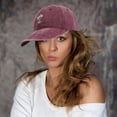 thumbnail image 3 of WCJM MaleMen Ladies Hat Fashion Baseball Cap Denim Buckle Outdoor Sunscreen Sunshade Hat Red, 3 of 4