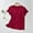 Wine, variant on Olyvenn Casual Shirts for Women Button Pleated Crewneck Blouses Short Sleeve Summer Soft Shirt Basic Tops Plain Pullover Tees Beige XL