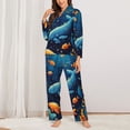 thumbnail image 2 of Fotbe Whimsical Underwater Fantasy Pattern Long Sleeve Pajama Set for Women,Sleepwear Set,2-piece Loungewear Set,Soft PJs Comfy Nightwear with Pockets -Large, 2 of 7