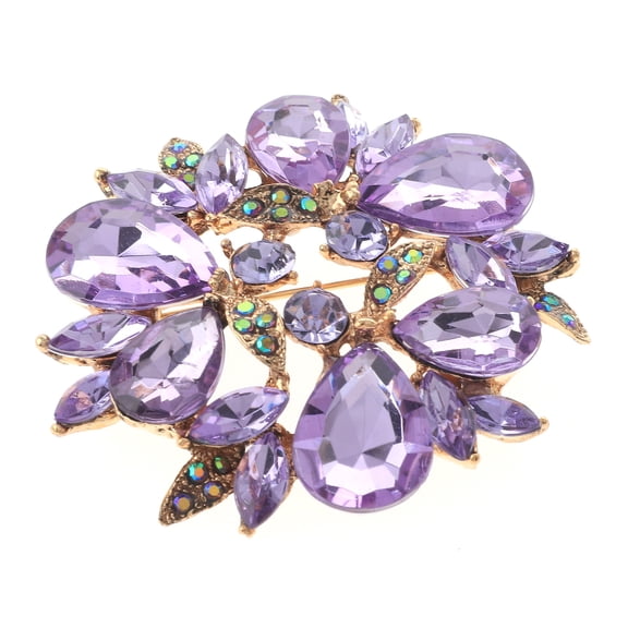 Crystal Flower Brooch