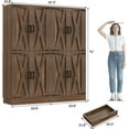 thumbnail image 4 of Homieasy 71'' Tall Farmhouse Pantry Cabinet 2 Piece Set, 6-Tier Pantry with Doors, Drawers & Adjustable Shelves, Retro Brown, 4 of 10