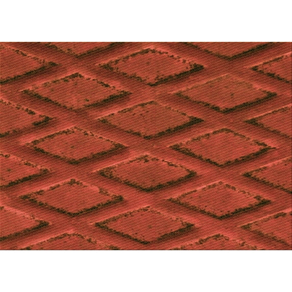 Ahgly Company Indoor Rectangle Patterned Orange Red Orange Area Rugs, 6' x 9'