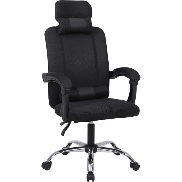 Silla de escritorio ergonómica reclinable | Ajuste ergonómico de altura de inclinación y respaldo | Mecedor giratorio con almohada para la cabeza y lumbar