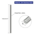 thumbnail image 2 of Uxcell Lot de 3 M8 x 140mm Pas 1.25mm Acier Inoxydable 304 Tige Entièrement Filetée, 2 of 6