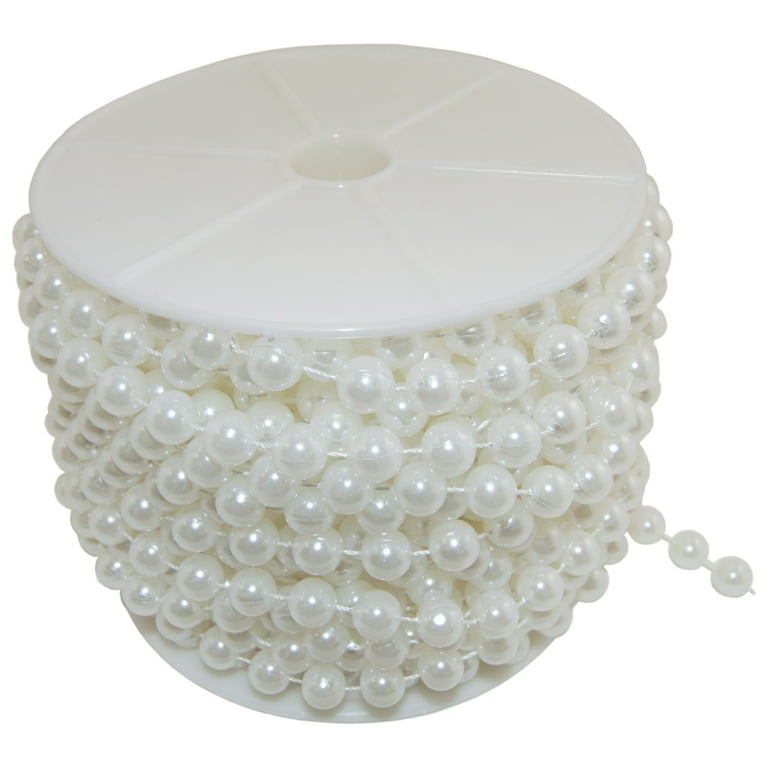 10mm Large White Pearls Faux Crystal Beads (~60 foot spool)