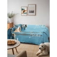 thumbnail image 6 of Farmhouse Wooden Grain Couch Cover, Vintage Shabby Chic Flower Blue Sofa Cover Blanket for 2 Seat Cushion, Sectional Sofa Slipcover Furniture Protector for Living Room Bedroom 71''x102'', 6 of 9
