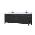 thumbnail image 3 of Laurel 84 in W x 22 in D Black Oak Double Bath Vanity, Carrara Marble Top, and Faucet Set, 3 of 3