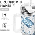 thumbnail image 5 of 40oz Stainless Steel Sea Turtle Tumbler - Handle, Lid, Straw, Ideal Ocean-Themed Gift for Women, 5 of 6