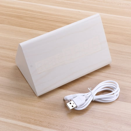 LOLIPPYY LED Desk Clock for Office Wood Digital Alarm Clock Blue with Simple Design 1Set