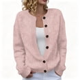 thumbnail image 5 of TOMVIGX Women's Fall Floral Embossed Knit Cardigan - Loose Fit Long Sleeve Button Down Sweater Coat Soft Round Neck Casual Outerwear for Autumn Winter Layering, 5 of 8