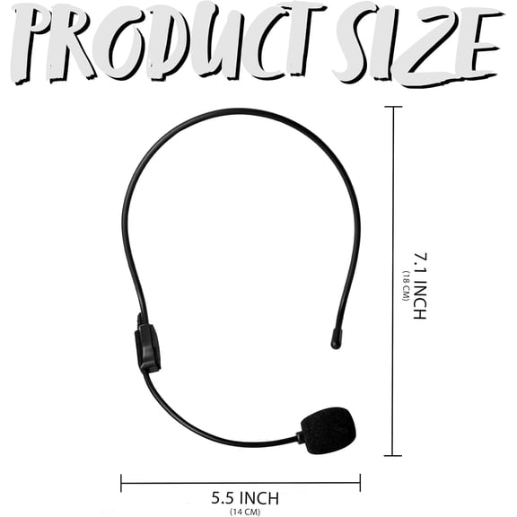 Joyfy Fake Microphone Headset Prop, Rockstar Singer Costume Headband Mic Accessories for Adults, Halloween Cosplay Party props