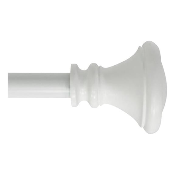 Scarlette Adjustable Single Curtain Rod 28" to 48"-White