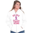 thumbnail image 3 of Breast Cancer No One Fights Alone Zip Hoodie Sweatshirt Women Brisco Brands M, 3 of 6