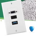 thumbnail image 4 of Ccdes Placa de Pared Multimedia Panel de enchufes, 3 Puertos VGA HDMI USB3.0 Conector de Montaje en Pared Adaptador de Panel Enchufe de Pared Aplicable para cableado de ingeniería, 4 of 8