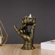 thumbnail image 5 of Resina Buda con forma de mano con forma de vela de vela de tealight Soporte de vela de la luz de la vela Decoración de la decoración de la oficina de Cobre Baoblaze Tenedor de vela de Buda, 5 of 8