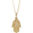 thumbnail image 3 of 14K White .03 CTW Diamond Hamsa Necklace in 14k White Gold, 3 of 5