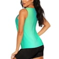 thumbnail image 3 of Uemuo blue green colors Pattern Workout Tank Tops for Women Breathable Moisture-wicking tank top Sleeveless Running Loose Fit Yoga Tops Active Shirts Sports Gym Exercise-Large, 3 of 7
