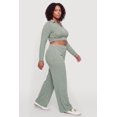 thumbnail image 2 of Women's Plus Size High Waisted Wide Leg Casual Pants with Pockets, 2 of 4