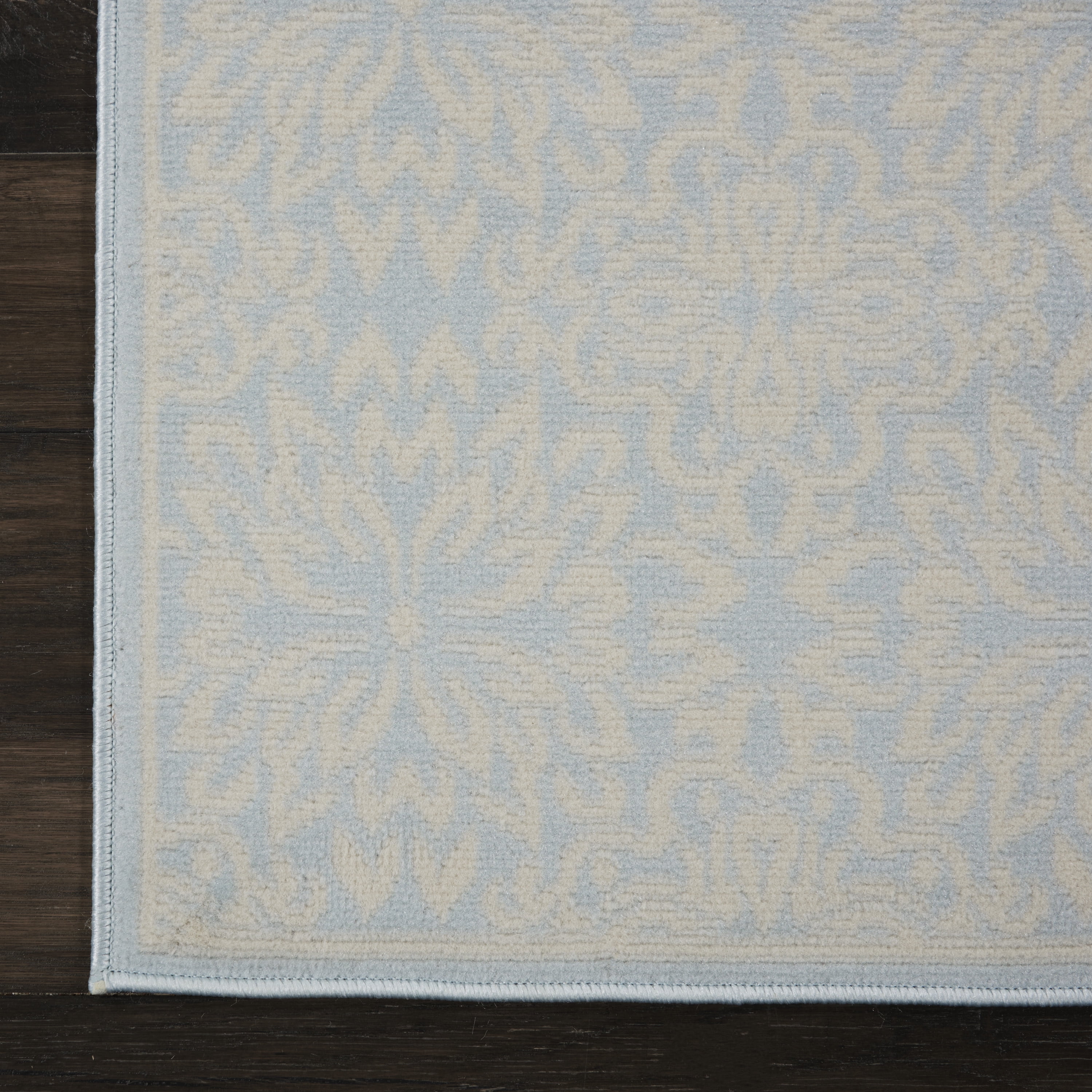 Nourison Bliss Modern Floral Ivory/Light Blue 2' x 4' Area Rug, (2' x 4')