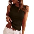 thumbnail image 2 of Sleeveless Tank Tops for Women Round Neck Ribbed Knit T Shirts Y2k Summer Fitted Going Out Shirts, S, 2 of 7