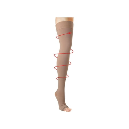 

Support Plus Women s Firm Compression Hose - Opaque Thigh High Open To