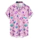 thumbnail image 4 of Blusa y camisa de manga corta con cuello vuelto para hombre, blusa informal de moda con cuello vuelto, blusa estampada de manga corta con botones, blusa de poliéster para hombre, 4 of 6