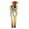 thumbnail image 3 of Clara Pucci 14K Yellow Gold 1.57 Natural Garnet Engraveable Engagement Ring + Wedding Band Set, 3 of 7