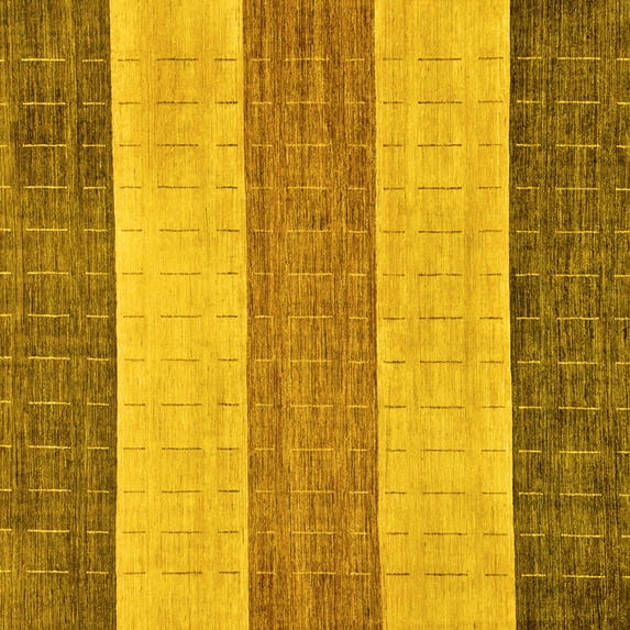 Ahgly Company Indoor Square Abstract Yellow Modern Area Rugs, 3' Square