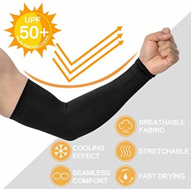 Mangas de brazo para hombres y mujeres, mangas para cubrir brazos para hombres y mujeres, 4 pares, color negro Sincero Hogar