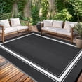 thumbnail image 2 of Outdoor Plastic Straw Rug 8x10 Waterproof Reversible Bordered Minimalist Patio Rug Indoor Outdoor Carpet with 4 Stakes and Storage Bag Outdoor Mat RV Mat for Deck Backyard Patio RV Camping Beach, 2 of 15