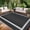 9*18ft-Black and White, variant on Waterproof Outdoor Rug 9x12 Reversible Plastic Straw Rug Modern Bordered Large Floor Carpet UV Resistant Camping Mat for Outsides RV Patio Backyard Picnic Deck Black/White