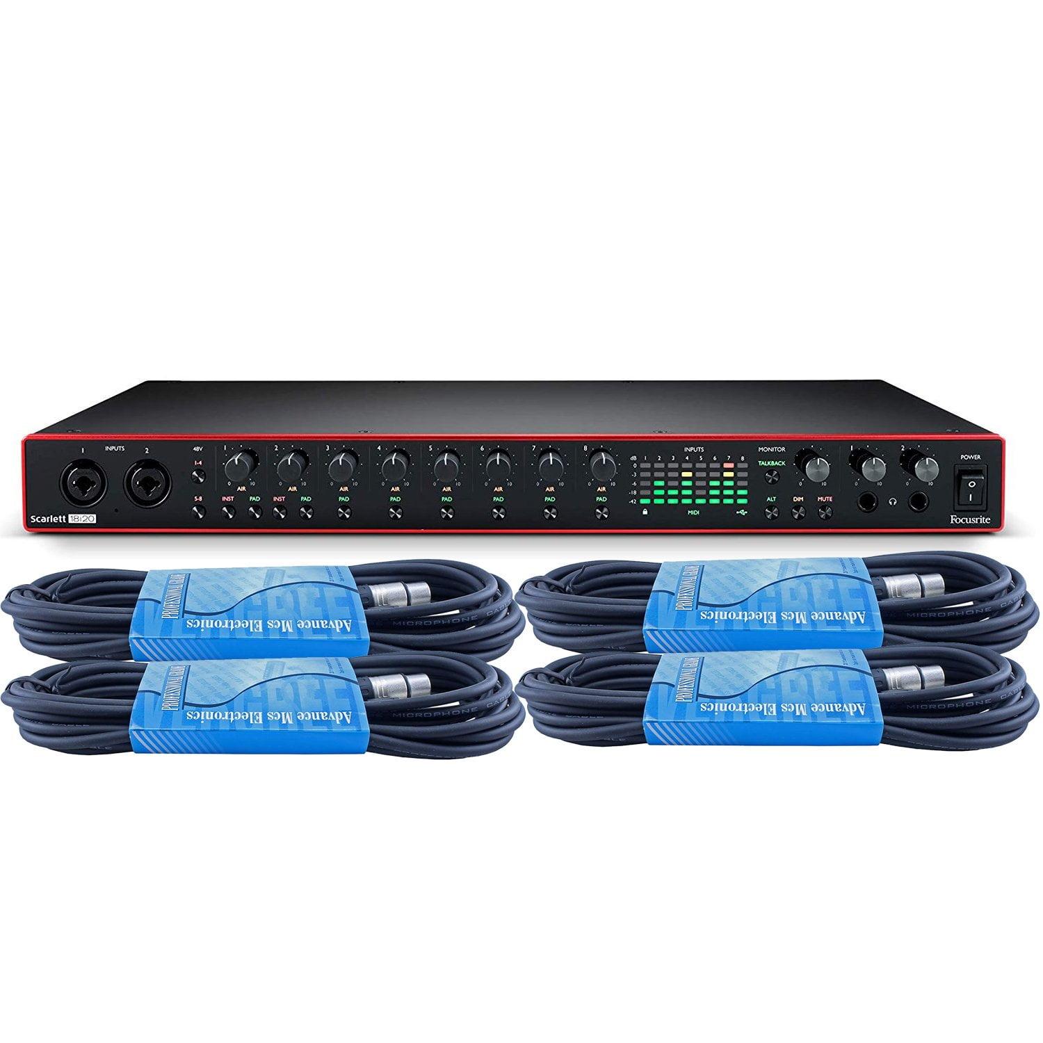 Focusrite Scarlett 18i20 (3rd Gen) USB Audio Interface Bundle with 4