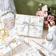 thumbnail image 4 of Wedding Wrapping Paper Roll - Mini Roll - 17 Inch x 16.5 Feet - Luxury and Elegance Wedding Theme with Gold Foil Wrapping Paper Perfect for Bridal Shower, Celebration, Party, 4 of 7