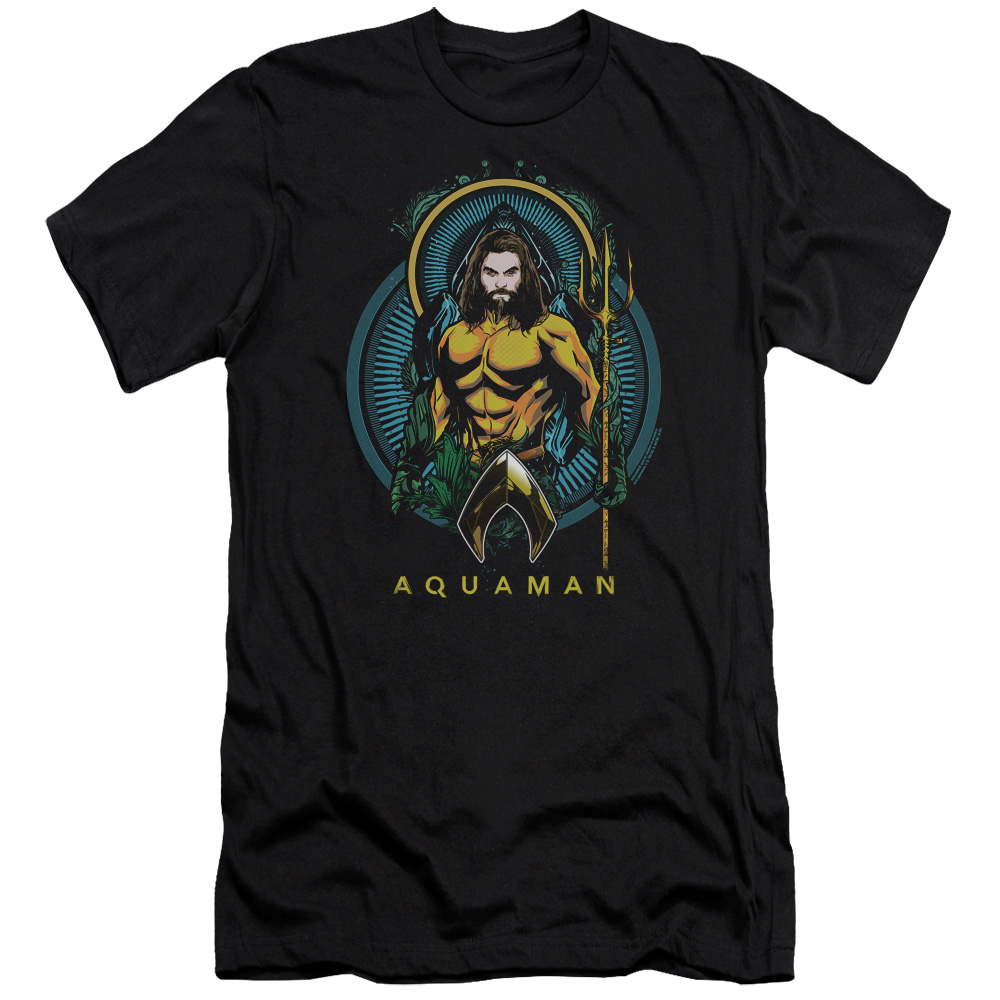 Aquaman Movie Aqua Nouveau S/S Adult 30/1 T-Shirt Black