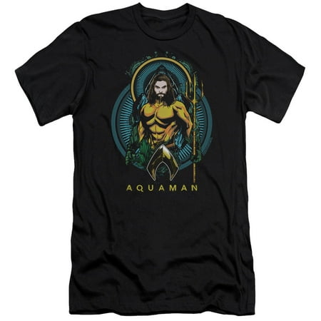 Aquaman Movie Aqua Nouveau S/S Adult 30/1 T-Shirt Black
