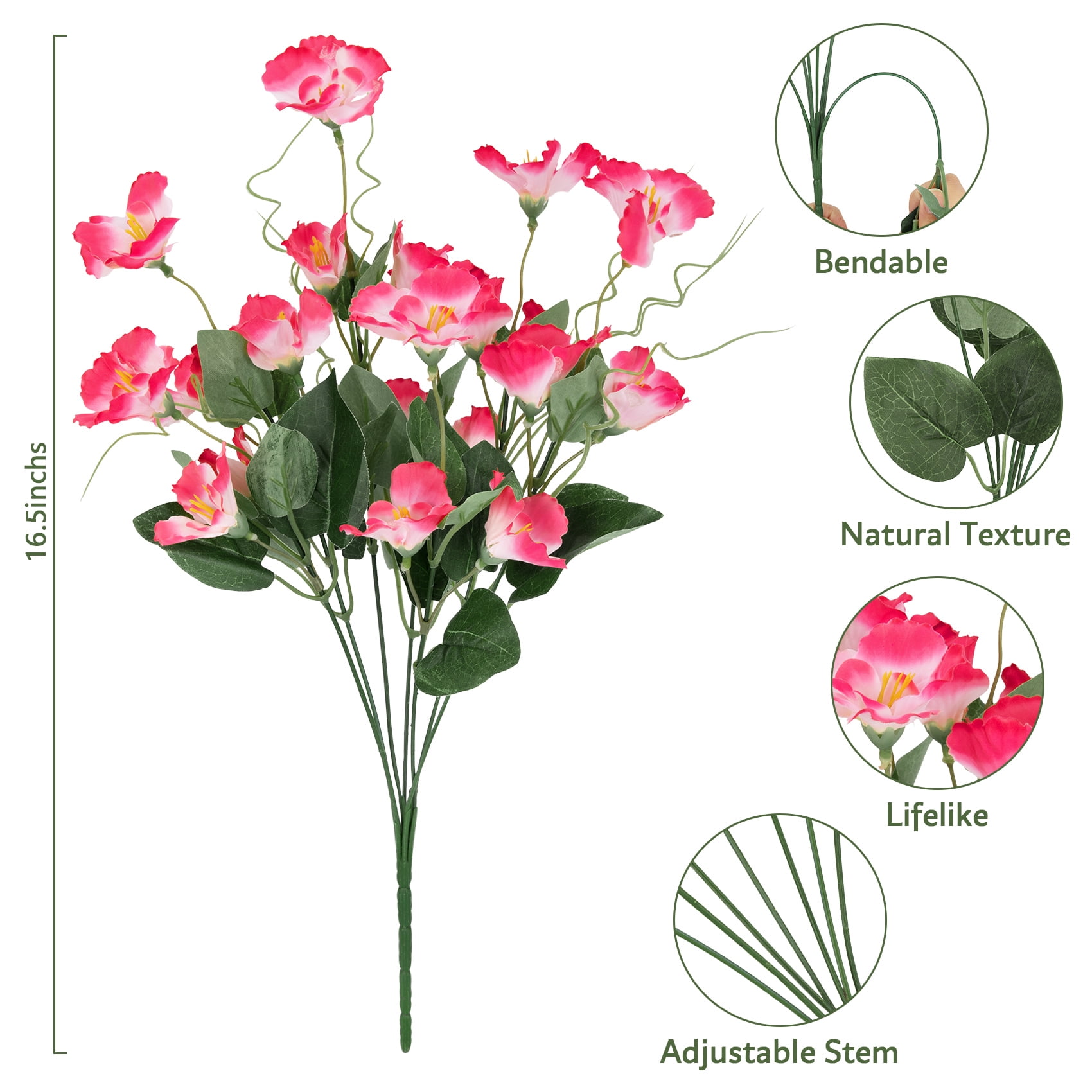 Scidweet Artificial Hibiscus Flowers for Outdoors, 10 Bundles Faux Fake Silk Flowers Bouquet UV Resistant for Garden Porch Patio Vase Box Spring Summer Indoor Outdoor Home Decor, Multicolor