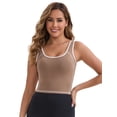 thumbnail image 4 of DARING DIVA Women's Nursing Tank Tops Colorblock Cropped Undershirts XL Brown, 4 of 6