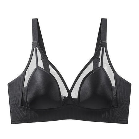 Women s Mesh Plunge Bra Womens Comfortable Wireless Bras No Underwire Push Up Bra Seamless Full Coverage Bras