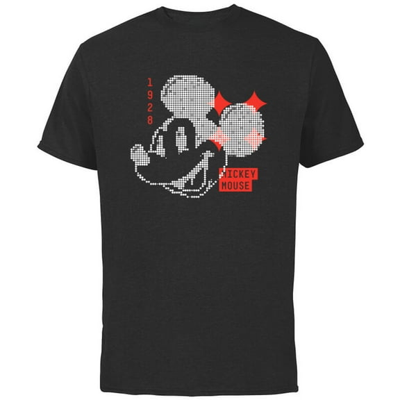 Disney Mickey Mouse 1928 Digital - Short Sleeve Cotton T-Shirt for Adults - Customized-Black