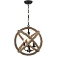 thumbnail image 3 of Twirlie 16.5-inch Hemp Rope Antique Bronze Metal Chandelier, 3 of 4